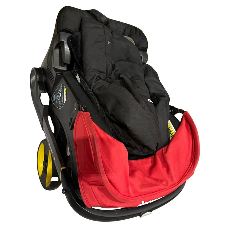 Doona Stroller - Flame Red with Footmuff, Newborn Insert & Snap On Storage