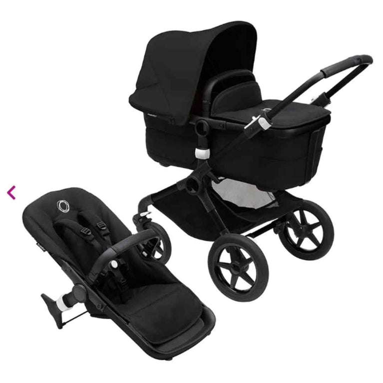 Bugaboo Fox 3 Complete Me Stroller - Midnight Black + Bugaboo Fox / Cameleon Breezy Sun Canopy (2018)