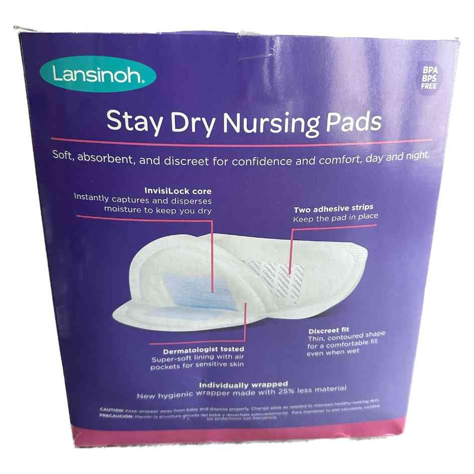 Nursing Pad Lansinoh Stay Dry One Size Fits Most Quilted Cotton Disposable
