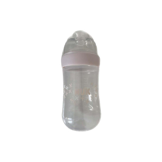 NUK-Nature-Sense-Feeding-Bottle-with-Teat-260ml-Pink-Image 1