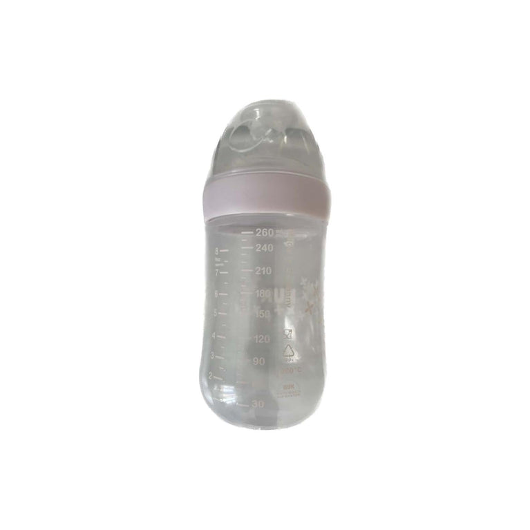 NUK-Nature-Sense-Feeding-Bottle-with-Teat-260ml-Pink-Image 2