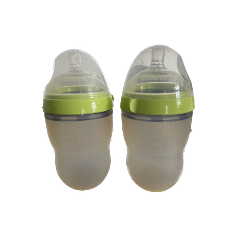Comotomo-Natural-Feel-Baby-Bottle-250ml-Double-Pack-Green-/-Clear-Image 1