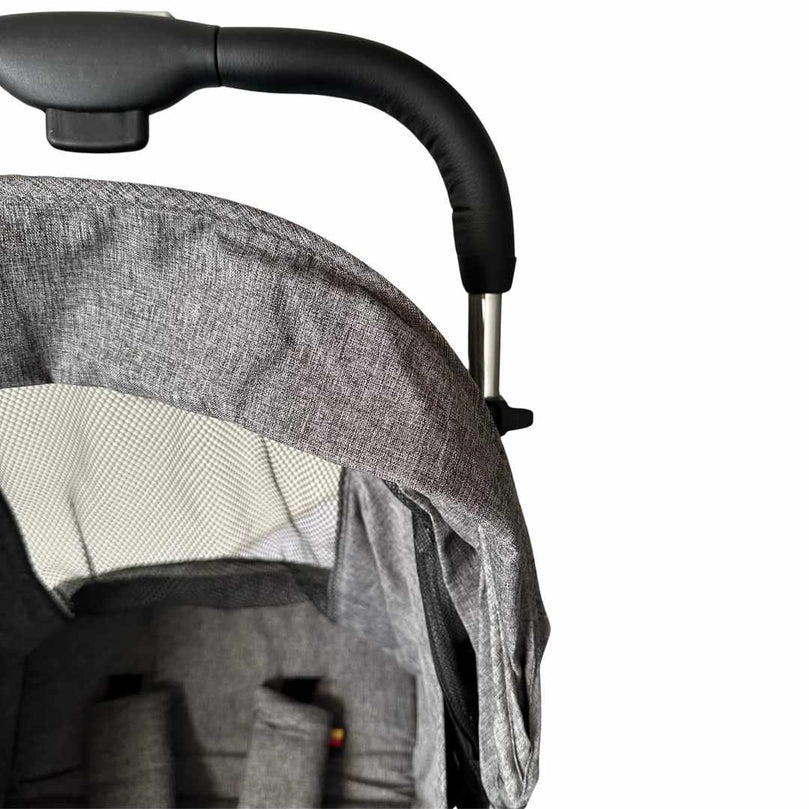 Youbi-Toddler-German-Travel-Light-Stroller-Grey-with-New-Born-Attachment-3