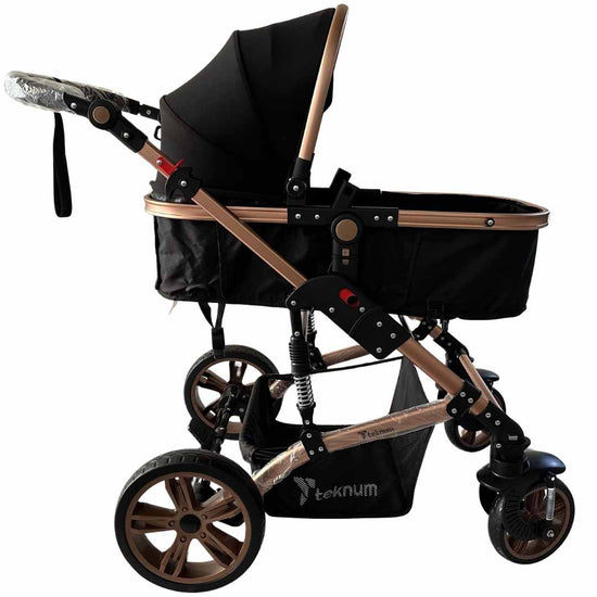 Teknum-3-in-1-Pram-Stroller-+-Bassinet-+-Infant-Car-Seat-Black-24