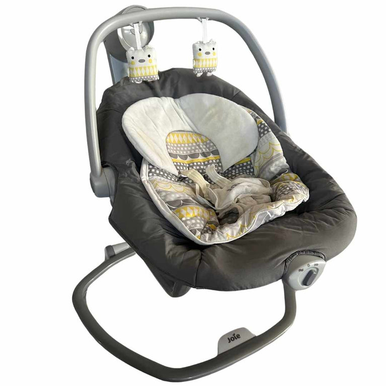 Secondful Joie Serina 2 in 1 Portrait Swing Grey Yellow Shop used Bouncers Rockers Swings in UAE Secondful