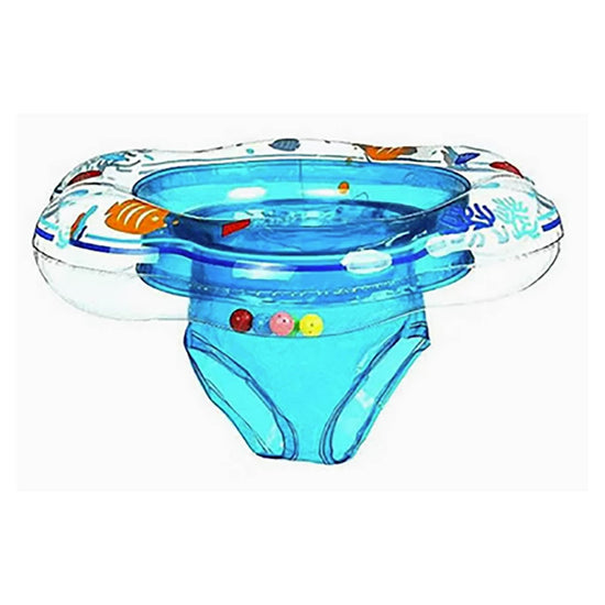 Inflatable-Round-Tube-Float-with-Infant-Seat-Intime-Clear-Blue-Transparent-Image 1