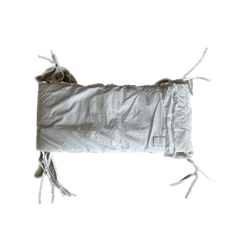 Jacadi-Double-sided-Crib-Bed-Bumper-White-Grey-Image 1