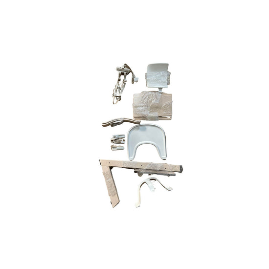 Stokke-Tripp-Trapp-High-Chair-(Natural)-with-White-Tray,-White-Baby-Set,-Beige-Harness-Image 5
