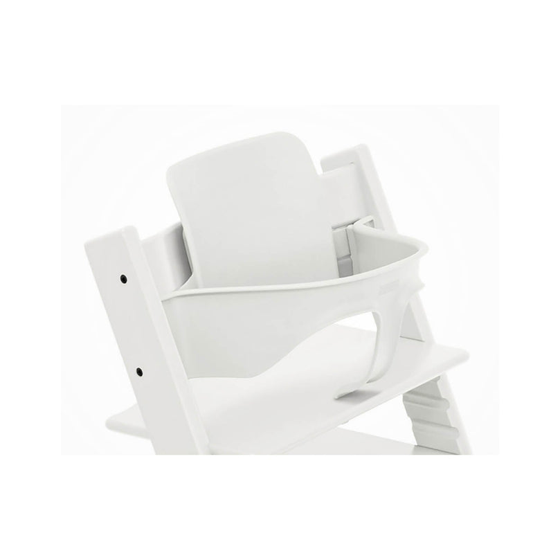 Stokke-Tripp-Trapp-High-Chair-(Natural)-with-White-Tray,-White-Baby-Set,-Beige-Harness-Image 2