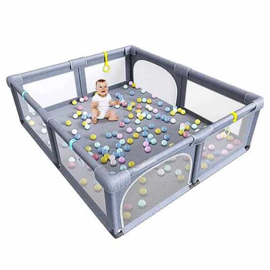 RuiHhome-Playpen-for-Toddlers,-Extra-Large-Baby-Playard-with-Gate,-150-x-180-cm-Grey-1