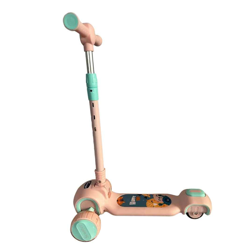 Deluxe-Kids-Foldable-Scooter-with-Adjustable-Height-Pink-4